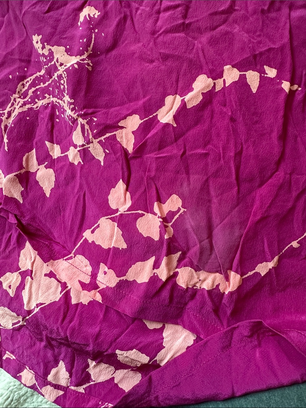 Erica Tanov silk Fuchsia natural dye Floral Women's Blouse 2 - Picture 5 of 6